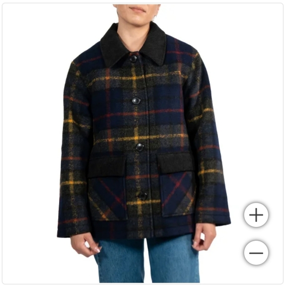 (5)Pendleton Navy Plaid Utility Jacket - Picture 1 of 4